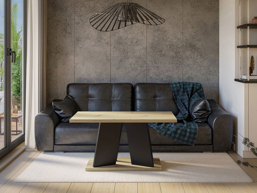 Konferenční stolek Jeremias (dub artisan + černá)