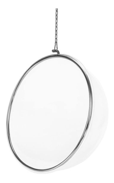 Závěsné houpací křeslo Belgica 1 (transparentní + stříbrná + šedá)