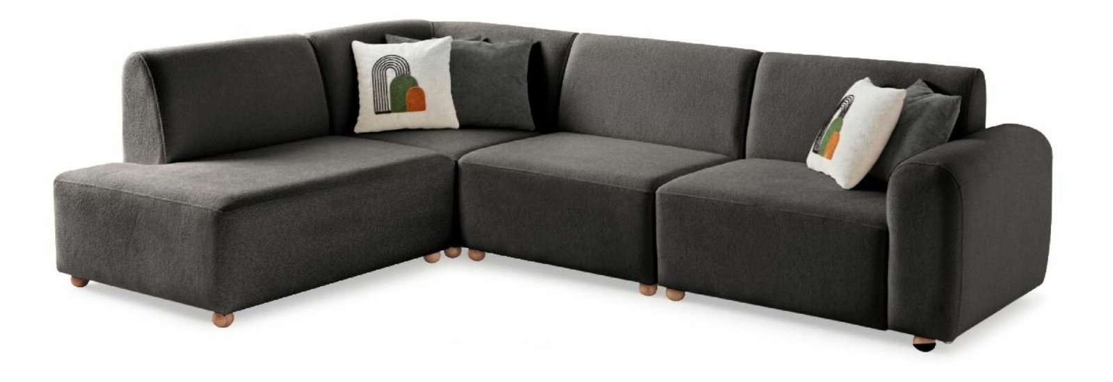 Rohová sedačka Slota (antracit) (L)