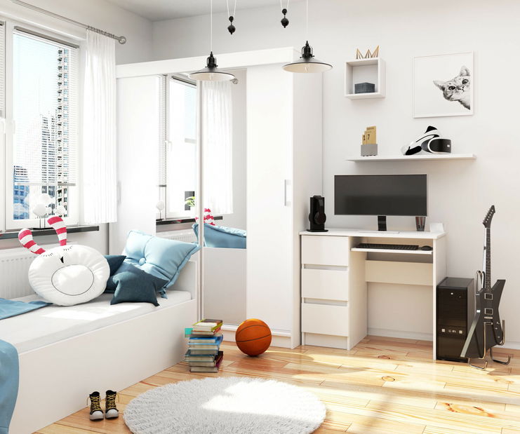 PC stolek Benicio (bílá) (L)