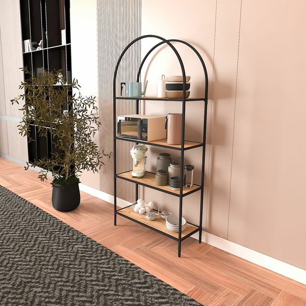 Regál Monisa 80 (borovice atlantická + černá)