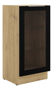 Vitrína do kuchyně Ariesa 40 DW 1F BB (dub artisan + černá)
