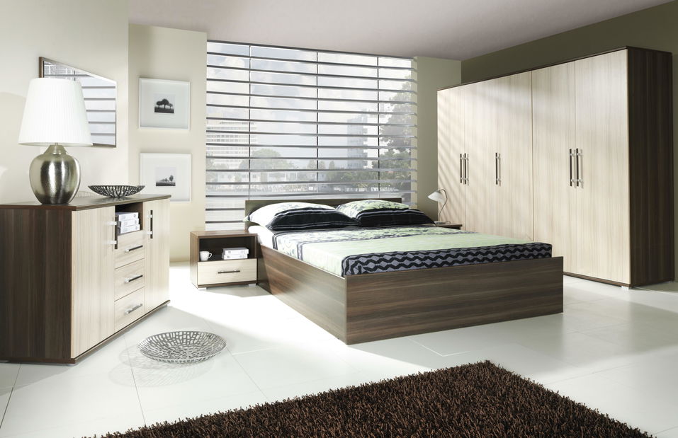 Manželská postel 140 cm Irvine I22 (jasan tmavý) (s roštem a úložným prostorem)