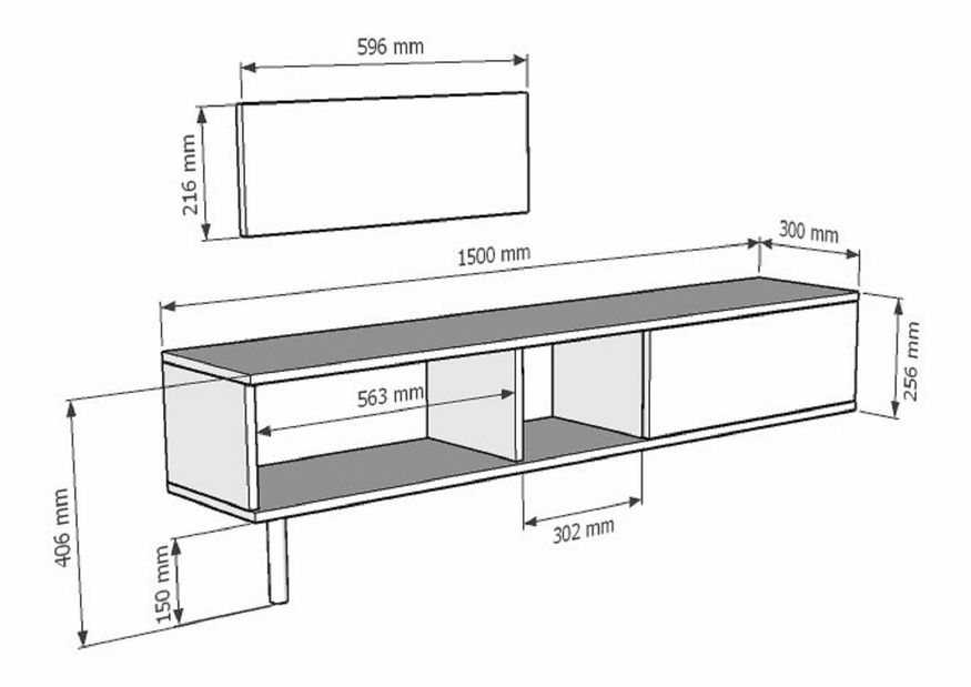 TV stolek/skříňka Yutta 1 (krémová)