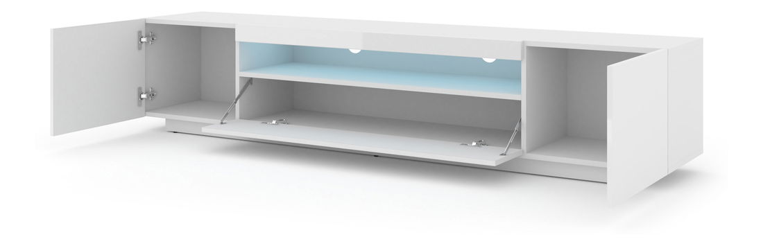 TV stolek/skříňka Aurinko 200 (lesklá bílá) (s osvětlením) *bazar