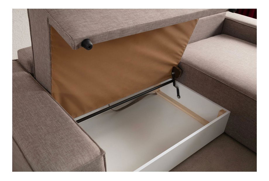 Rohová sedačka Pirlofenzza (s úl. prostorem) (P) (hnědá)