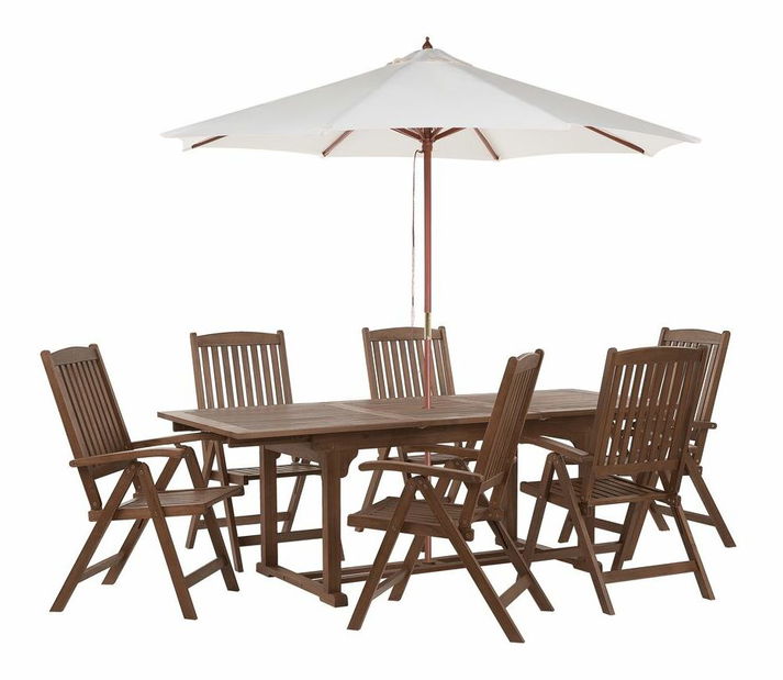 Zahradní set Amati (tmavé dřevo + písková)