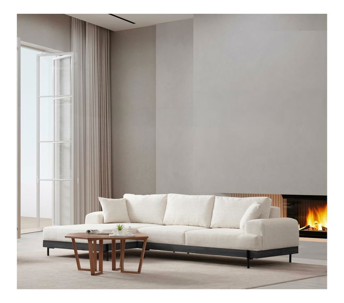 Rohová sedačka Etorella (L) (bílá + černá)