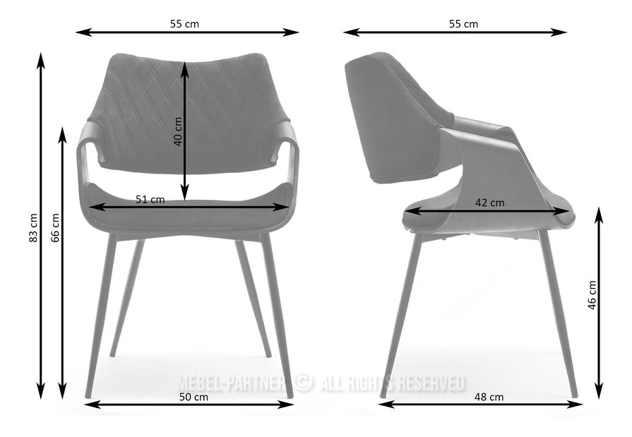 Židle Rolf K (dub šedý + černá)