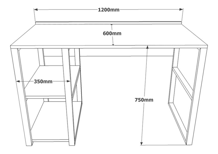 PC stolek Mele 8 (borovice atlantická + černá)