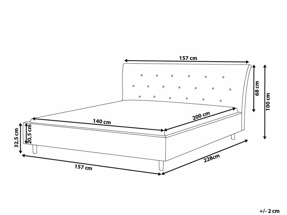 Manželská postel 140 cm SANTORI (s roštem) (šedá)