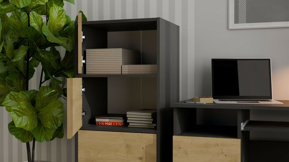 Skříňka Afoctera 1 (antracit + dub artisan)