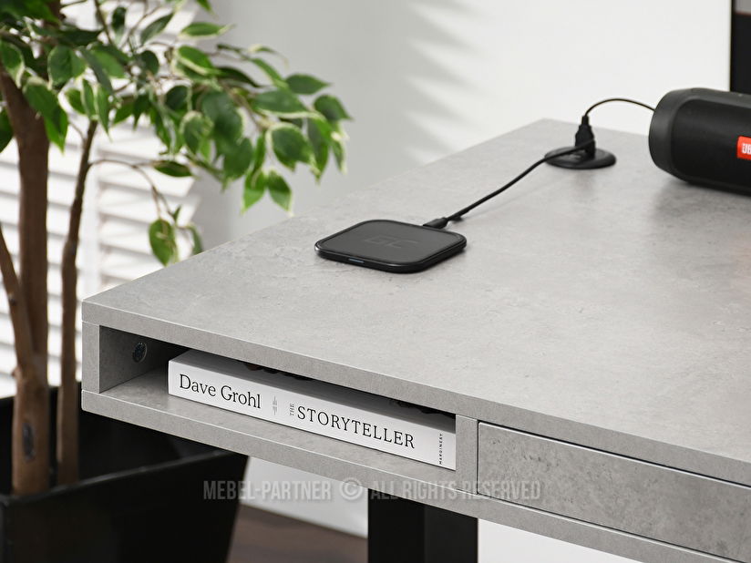 PC stolek Osto 120 (beton + bílá)