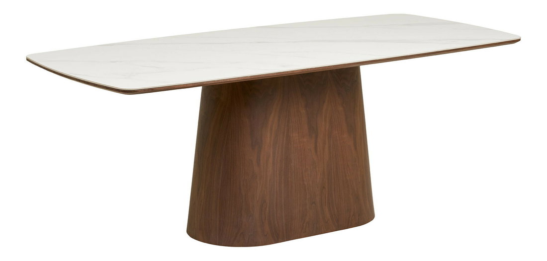 Jídelní stůl Nealina 3 (bílá + tmavě hnědá)