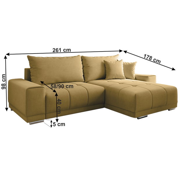 Rohová sedačka Fatinit (hořčičná)