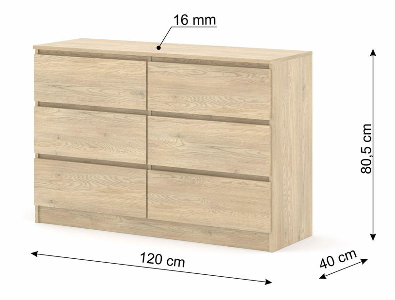 Komoda Maya S6 (dub cremona)