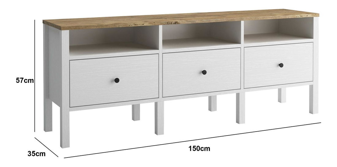 TV stolek/skříňka Franc 26 (bílé dřevo)