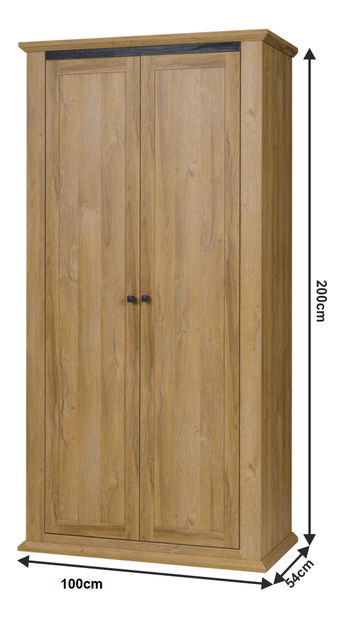 Policová skříň Leoras MZ2 (bílá + dub grand)