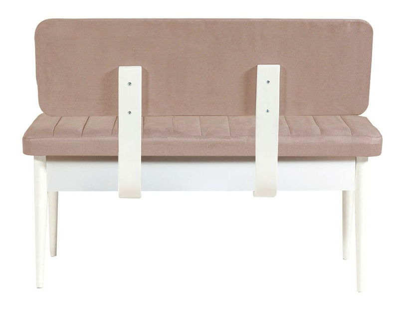 Rozkládací jídelní stůl se 2 židlemi a 2 lavicemi Vlasta (bílá + béžová)