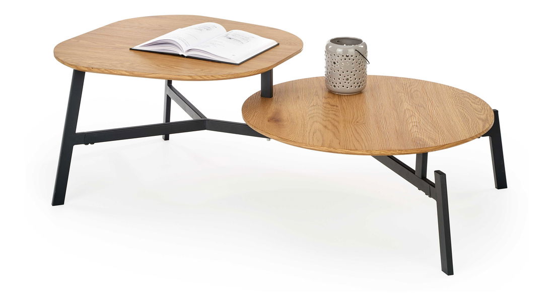 Konferenční stolek Zelma (dub zlatý + černá)