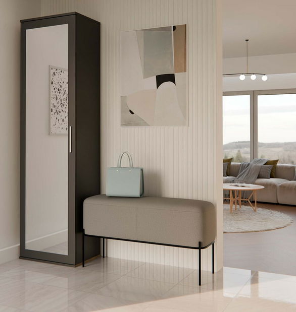 Šatní skříň Dialogos 1 (černá) (se zrcadlem)