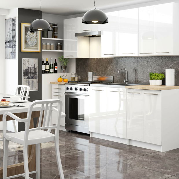 Horní kuchyňská skříňka Organo W 60 (bílá + lesk bílý)