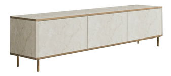 TV stolek/skříňka Iris (travertin + zlatá)