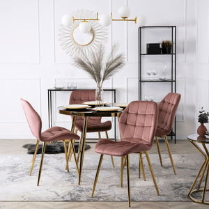 Jídelní set Tirada (zlatá + růžová) (pro 4 osoby)