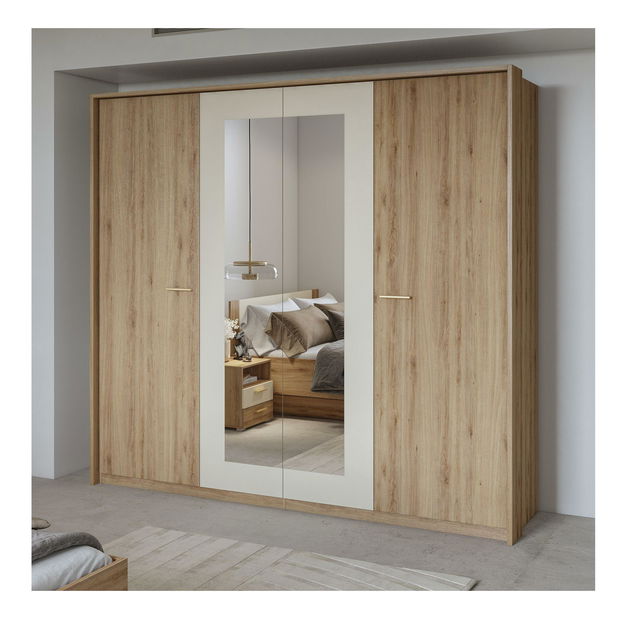 Rám pro šatní skříň Verdeene L (divoký dub + béžová) *výprodej