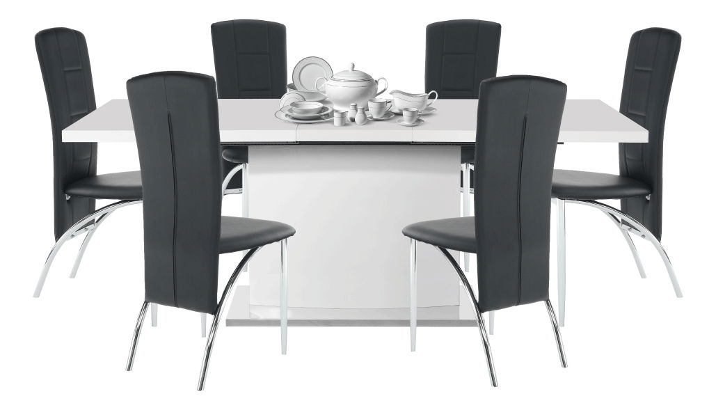 Rozkládací jídelní stůl Korti (lesk bílý) *výprodej