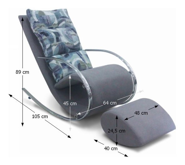 Houpací křeslo Reta (šedá)