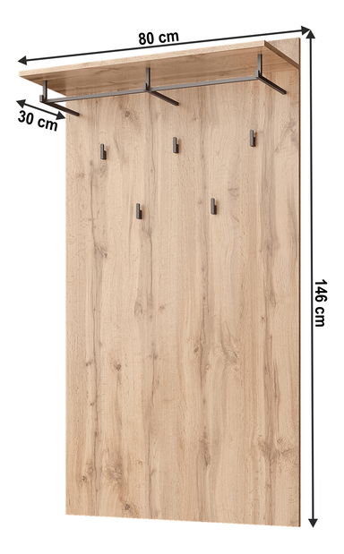 Věšákový panel 80 cm Mateo 80 (dub wotan)