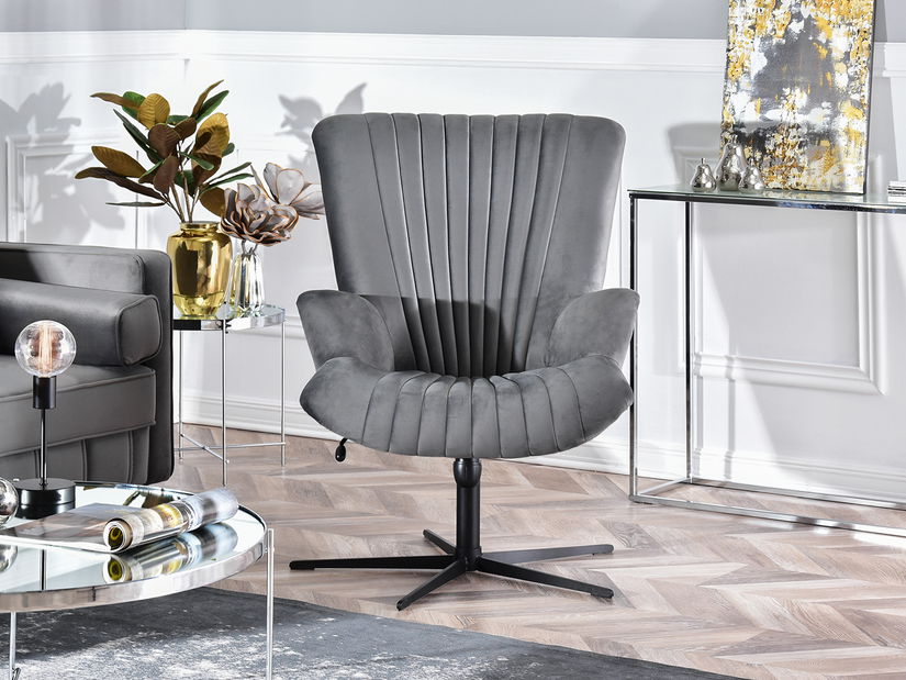 Relaxační křeslo Elesenta (šedá + černá)