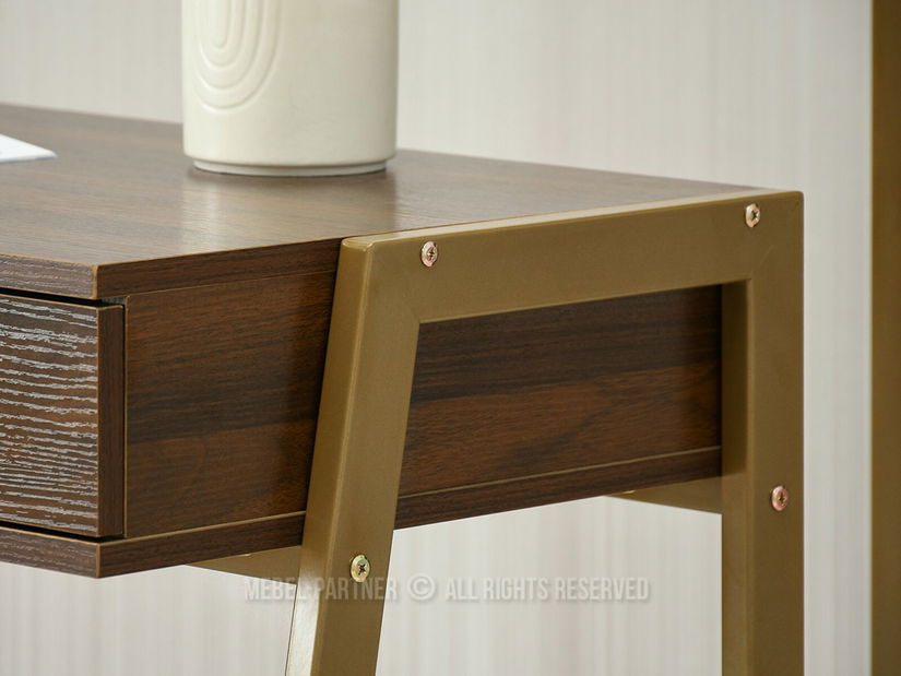 PC stolek Land (ořech + zlatá)