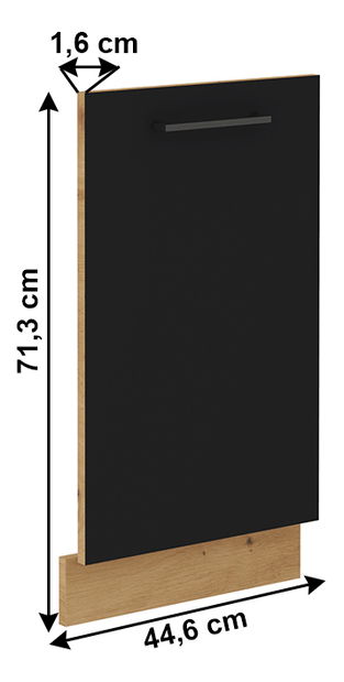 Dvířka na myčku Meriel ZM 713x446 (černá + dub artisan)