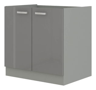 Dolní kuchyňská skříňka pod dřez Gonir 80 ZL 2F BB (šedá + šedá)
