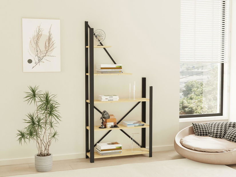 Regál Davuba 1 (dub safírový + černá)