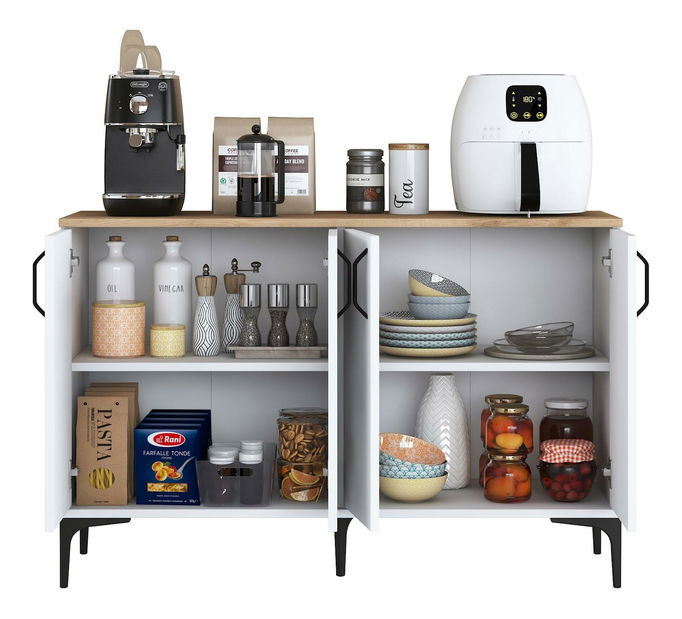 Skříňka Jenaretta 162 (bílá + ořech)