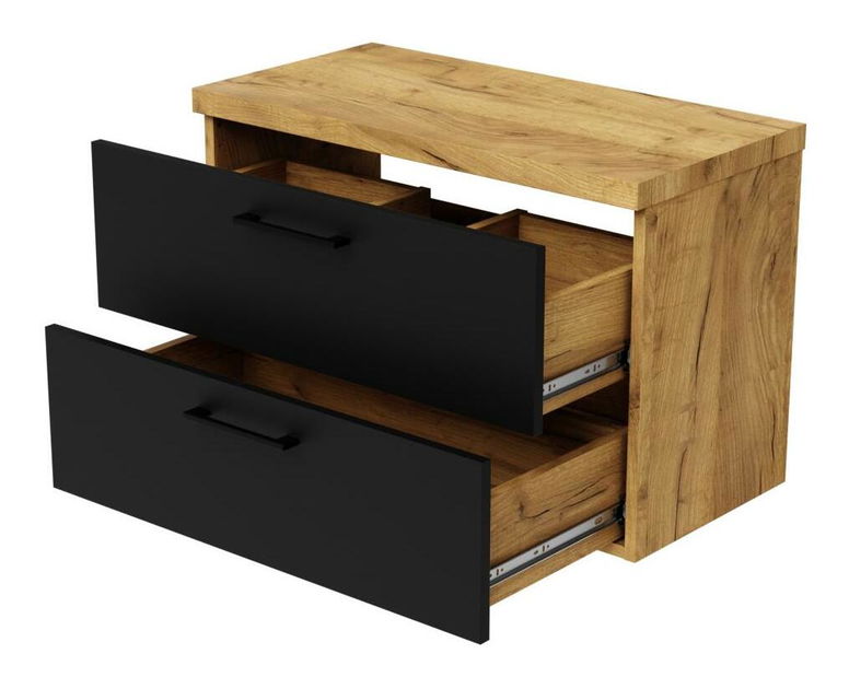 Závěsná koupelnová skříňka Valiant S (craft zlatý + černá)