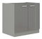 Dolní kuchyňská skříňka pod dřez Milo 80 ZL 2F BB (šedá + šedý lesk)