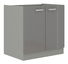 Dolní kuchyňská skříňka pod dřez Milo 80 ZL 2F BB (šedá + šedý lesk)