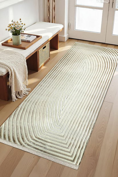 Koberec 80 x 300 cm Amora (béžová + bílá)