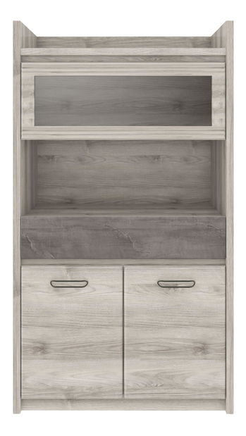 Barová skříňka Japon (kaštan nairobi + onyx)