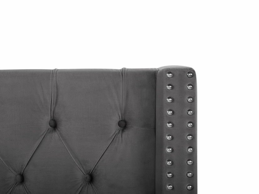 Manželská postel 160 cm LUBECK (polyester) (šedá) (s roštem) *výprodej