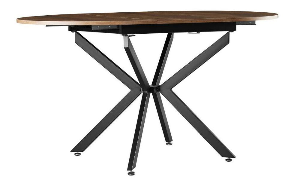 Rozkládací jídelní stůl Amero (dub tmavý + černá) (pro 4-6 osob)