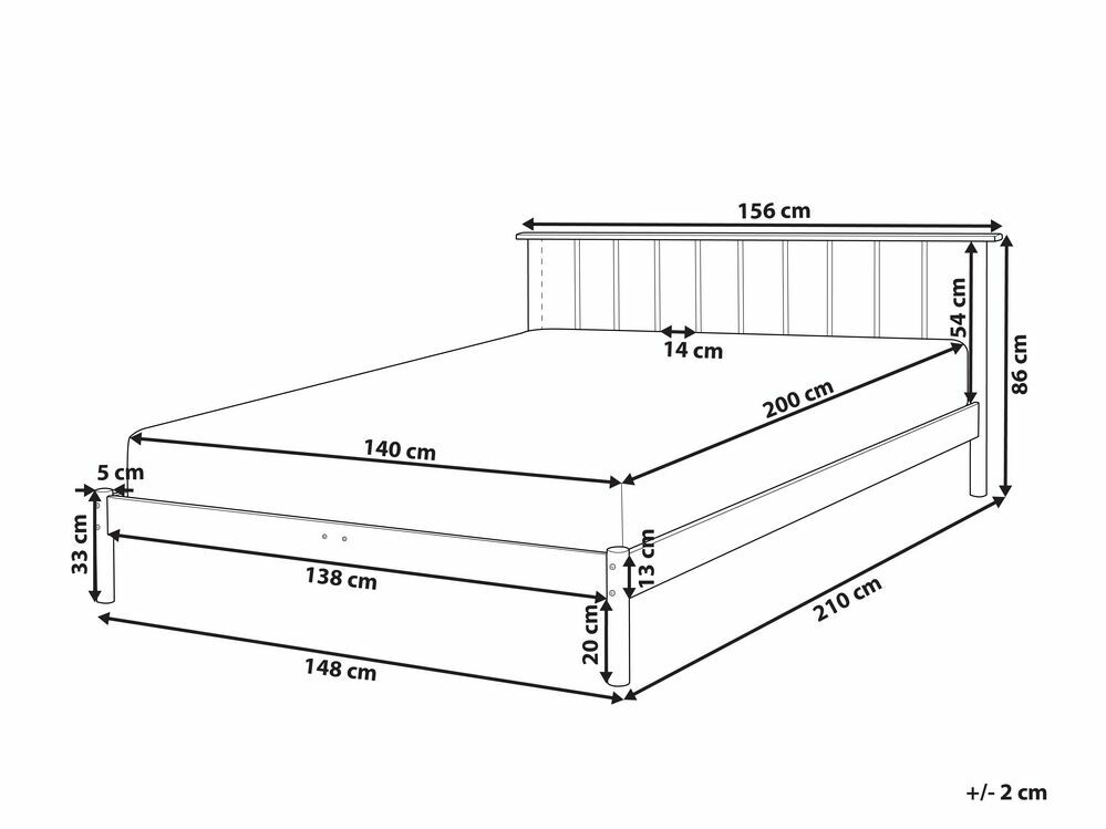 Manželská postel 140 cm Barza (světlé dřevo)