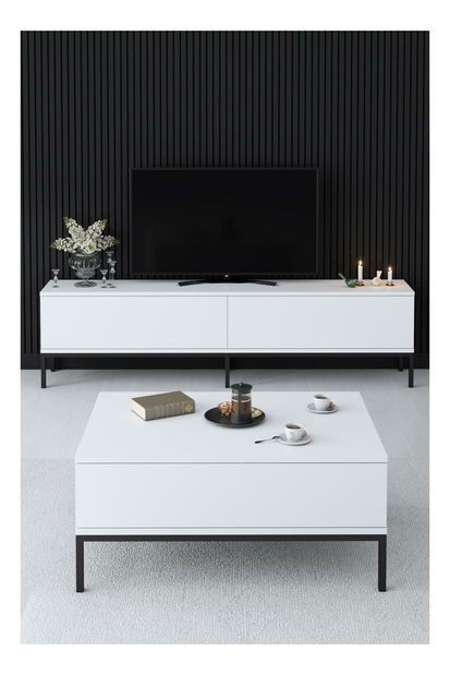 TV stolek/skříňka Vibubi 2 (černá + bílá)