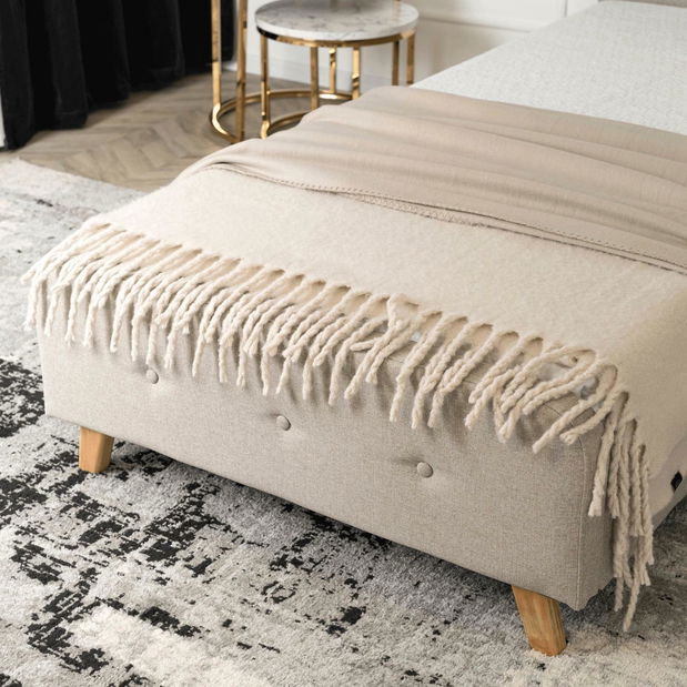 Jednolůžková postel 90 cm Molecular (béžová) (s roštem)