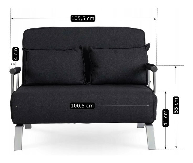 Rozkládací pohovka Bancarias 2 (černá)
