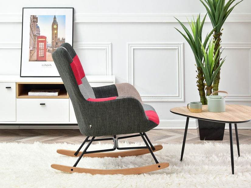 Křeslo Sibyla (patchwork + buk bílý)